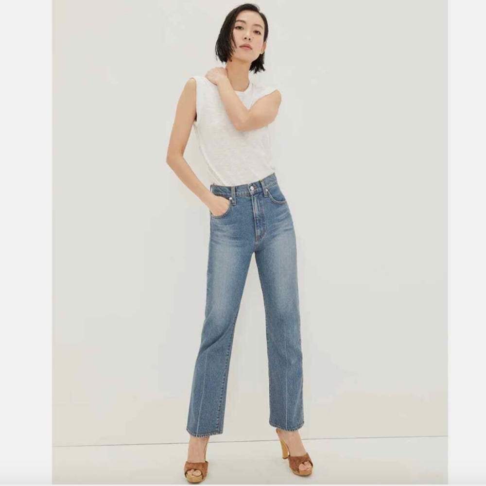 NWT $278 Veronica Beard Jeans Joey With Cowboy Crease in Beacon - size 25!